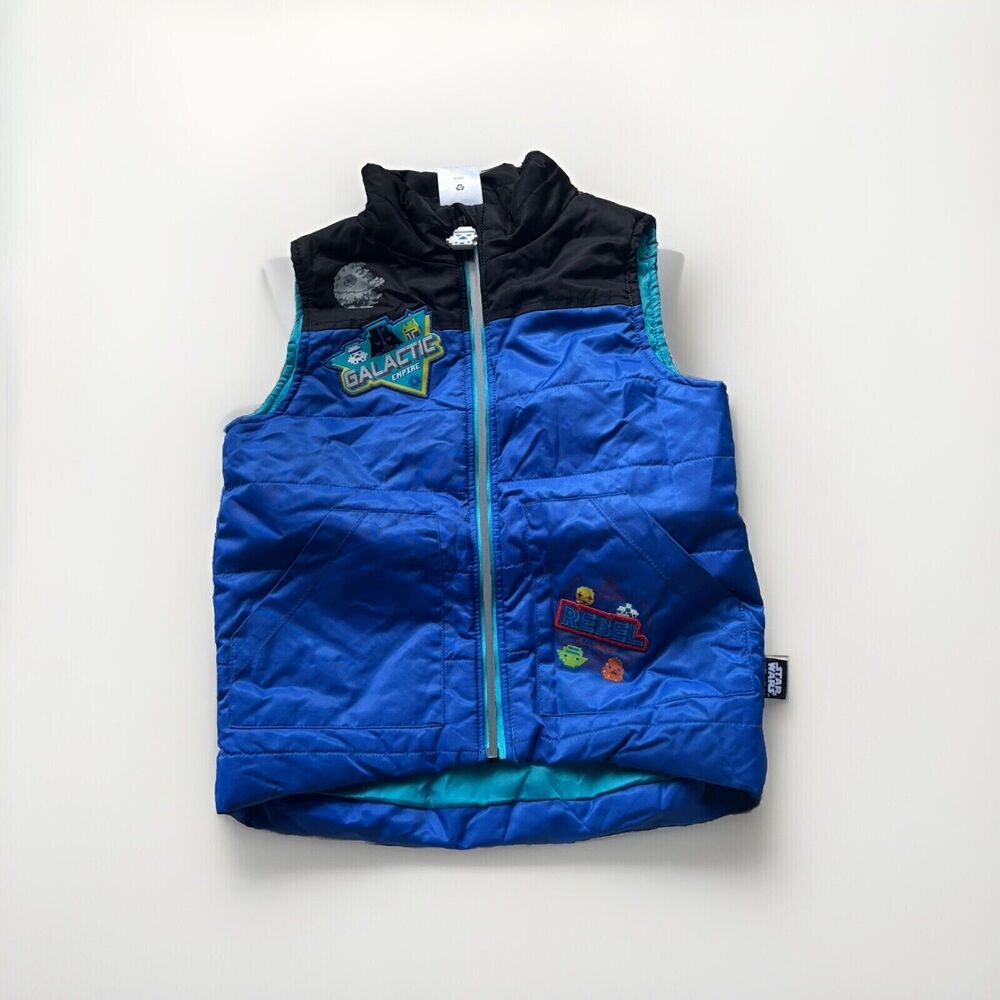 Disney Star Wars Galactic Empire Puffer Vest Youth Size 5/6 Full Zip Jacket